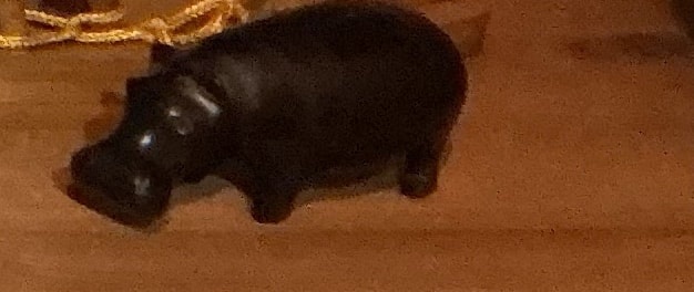 Black Hippopotamus Figurine