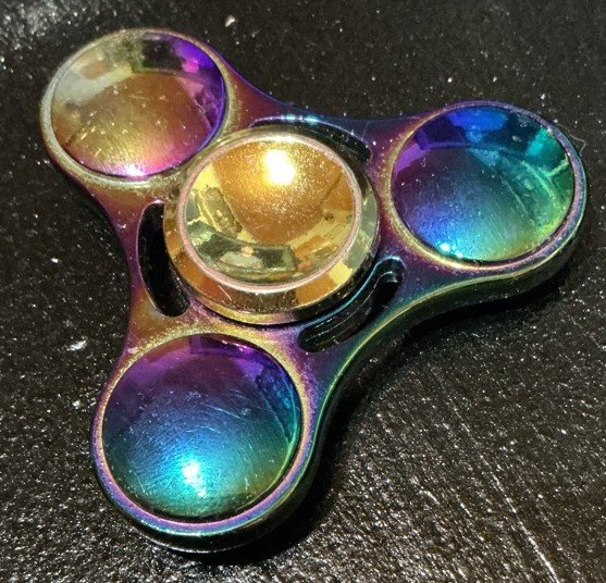 Iridescent Rainbow Tri-Spinner Fidget Toy