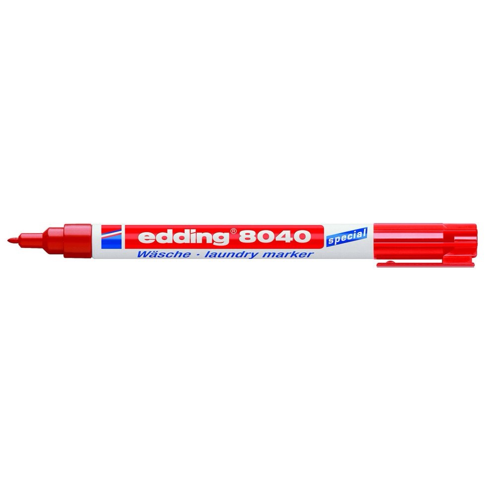 Edding 8040002ÂLaundry Pen Permanent Marking Fabrics and ClothesÂâÂWashing and Can Be Washed at up to 95ÂÂ°C Red