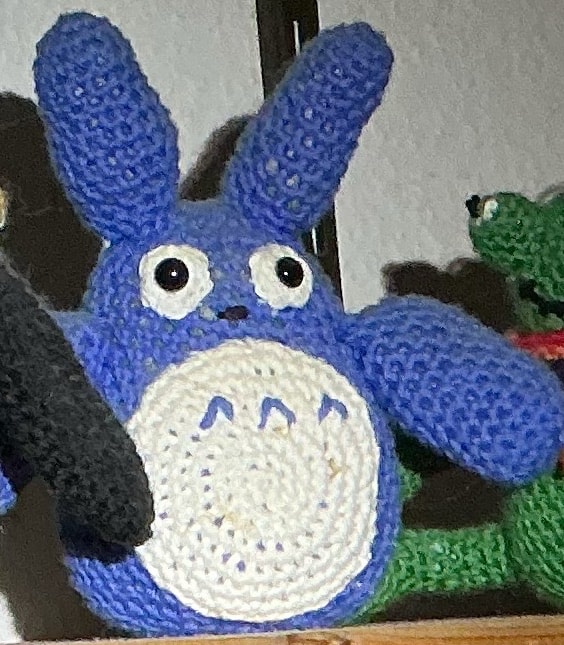 Blue Knitted Totoro Stuffed Toy